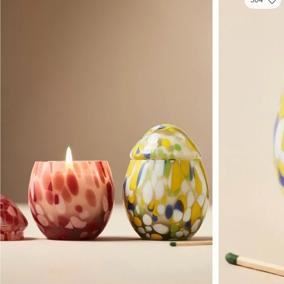 Anthropologie NIB Mini Cheena Egg Fresh White Cashmere & Musk Glass Candle - Picture 2 of 16